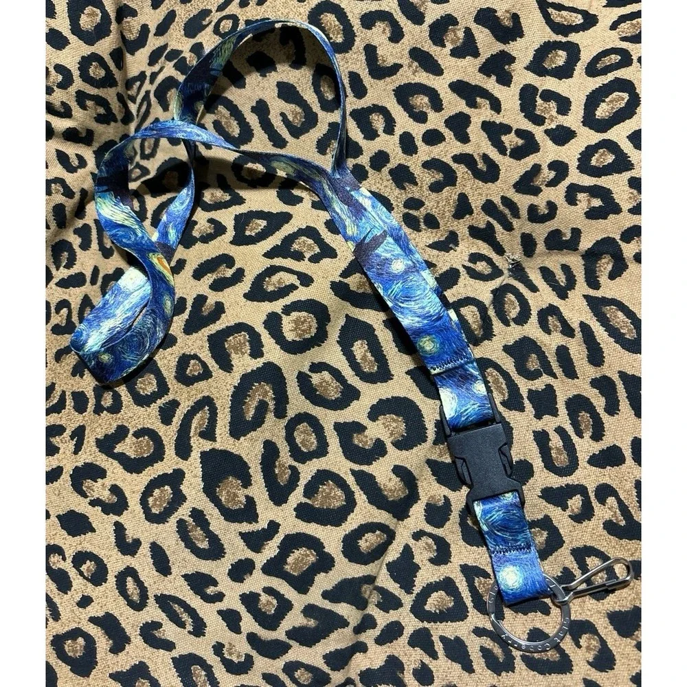 NEW Van Gogh Starry‎ Night Necklace Keychain Lanyard with Clip